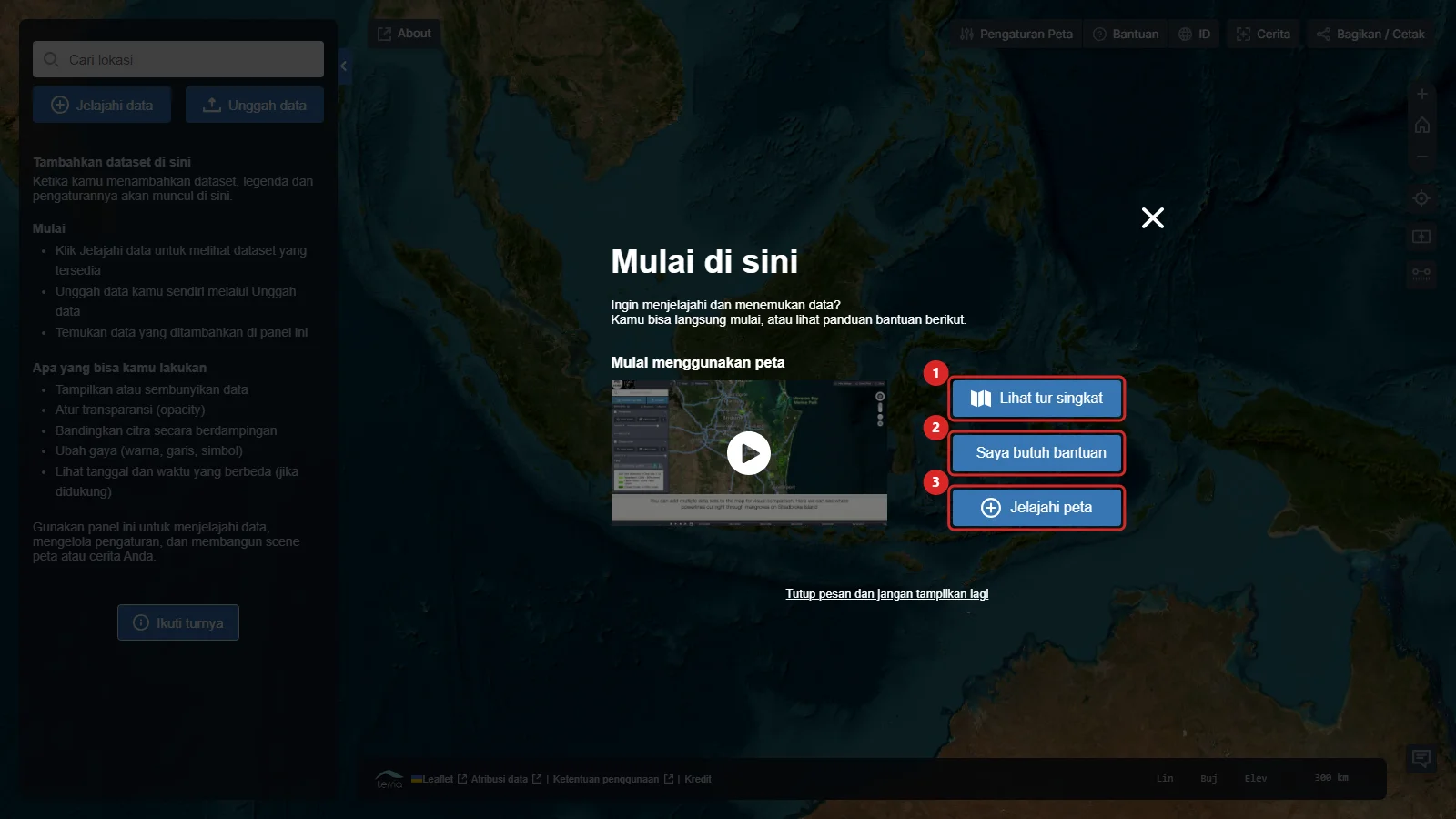 Pesan selamat datang Piksel Map