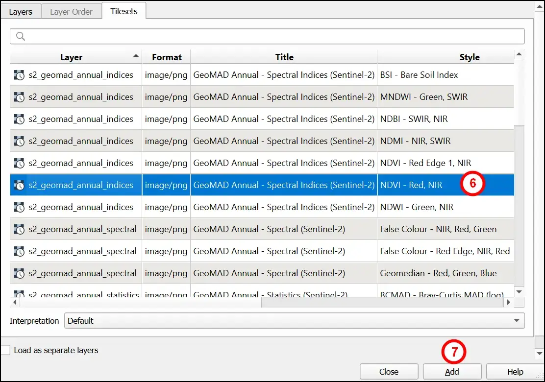 Daftar layer Piksel di QGIS